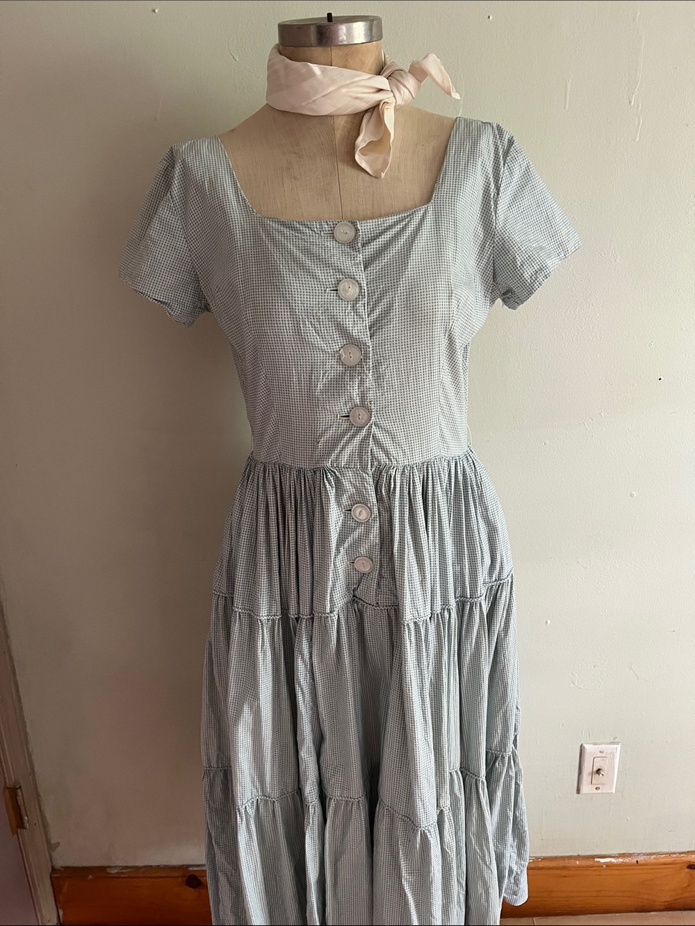 1950’s blue and white gingham dress